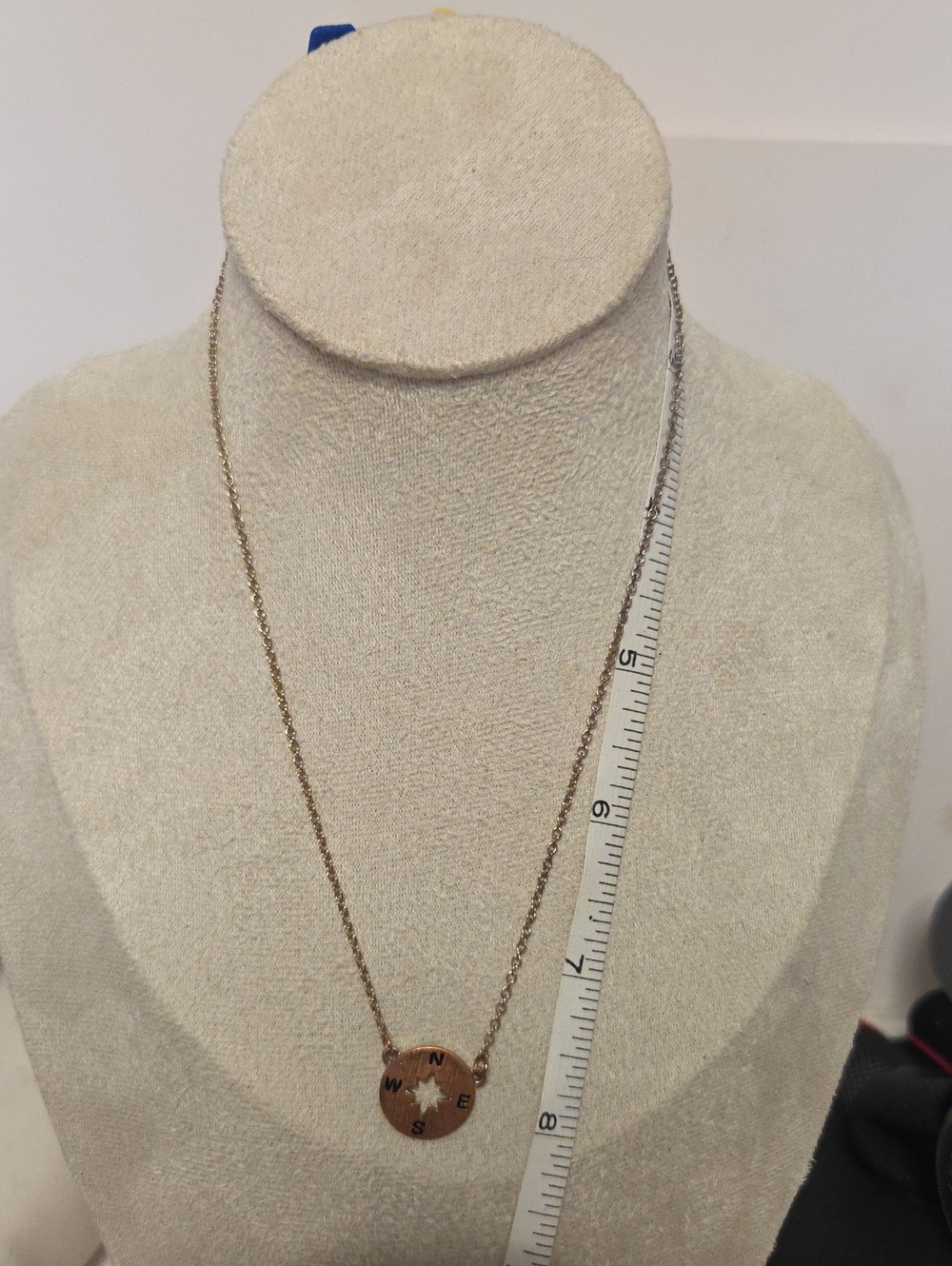 Rose Gold Compass Disc Necklace - Women Jewelry